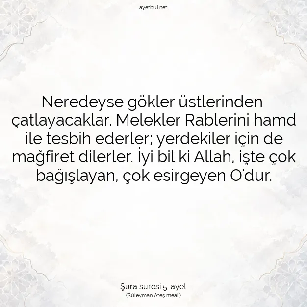Ayetbul | Kuran Mealleri | Quran | Şura suresi 5. ayet