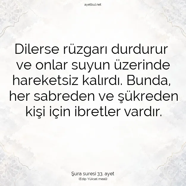 Ayetbul | Kuran Mealleri | Quran | Şura suresi 33. ayet