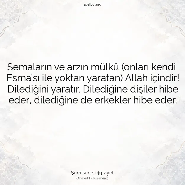 Ayetbul | Kuran Mealleri | Quran | Şura suresi 49. ayet
