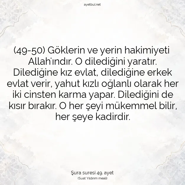 Ayetbul | Kuran Mealleri | Quran | Şura suresi 49. ayet
