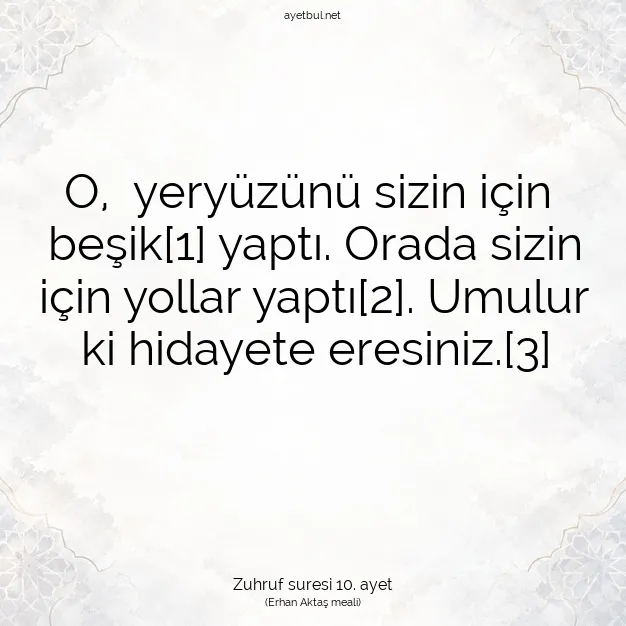 Ayetbul | Kuran Mealleri | Quran | Zuhruf suresi 10. ayet