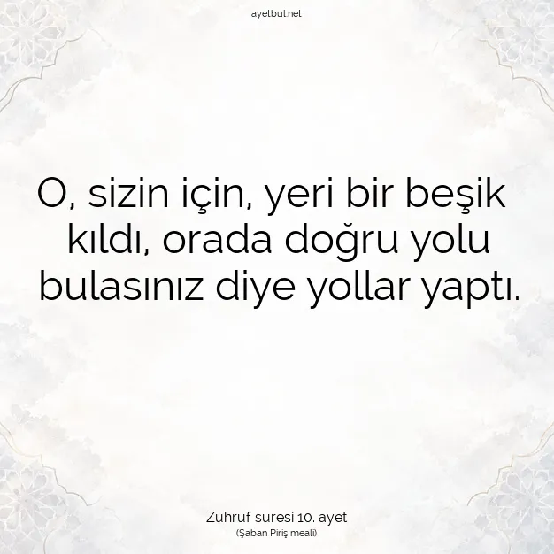 Ayetbul | Kuran Mealleri | Quran | Zuhruf suresi 10. ayet