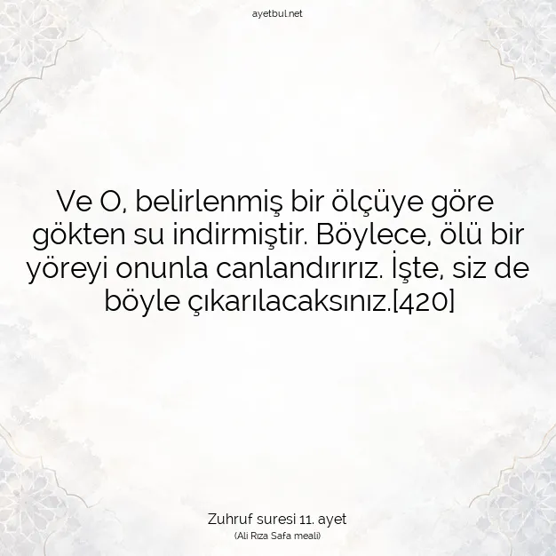 Ayetbul | Kuran Mealleri | Quran | Zuhruf suresi 11. ayet