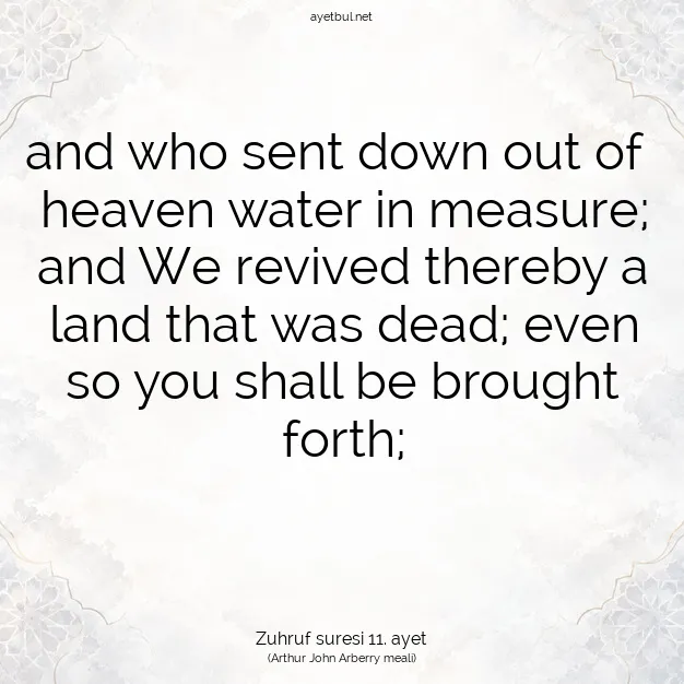 Ayetbul | Kuran Mealleri | Quran | Zuhruf suresi 11. ayet