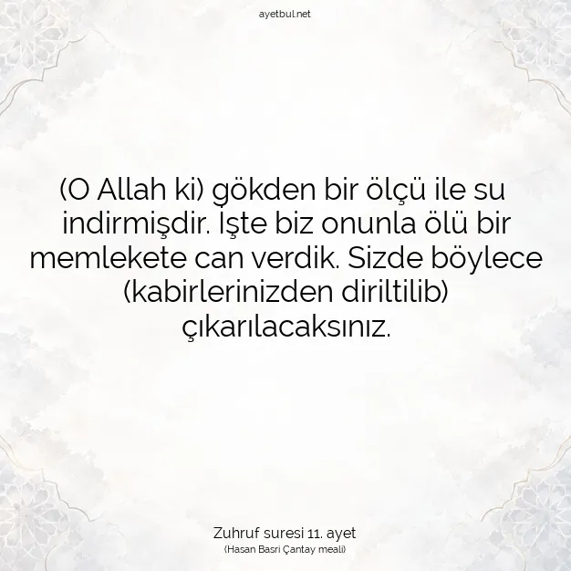 Ayetbul | Kuran Mealleri | Quran | Zuhruf suresi 11. ayet