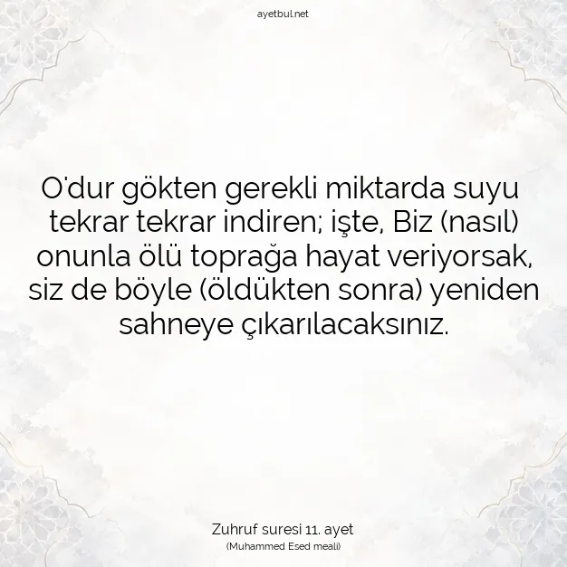 Ayetbul | Kuran Mealleri | Quran | Zuhruf suresi 11. ayet