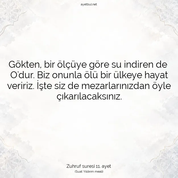 Ayetbul | Kuran Mealleri | Quran | Zuhruf suresi 11. ayet