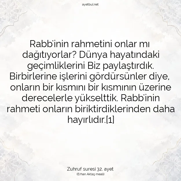 Ayetbul | Kuran Mealleri | Quran | Zuhruf suresi 32. ayet