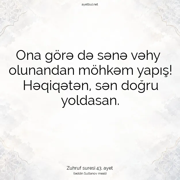 Ayetbul | Kuran Mealleri | Quran | Zuhruf suresi 43. ayet