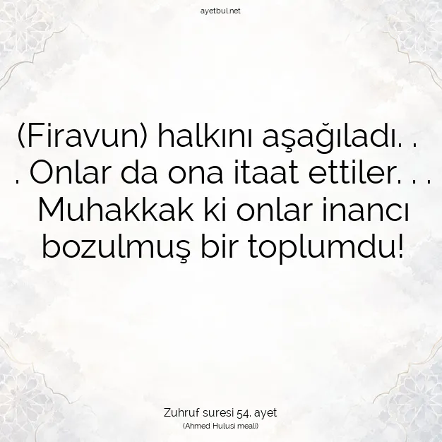 Ayetbul | Kuran Mealleri | Quran | Zuhruf suresi 54. ayet