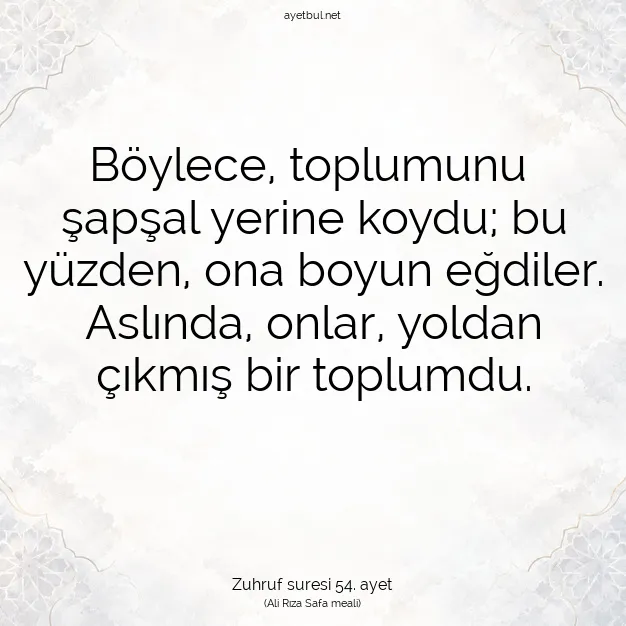 Ayetbul | Kuran Mealleri | Quran | Zuhruf suresi 54. ayet