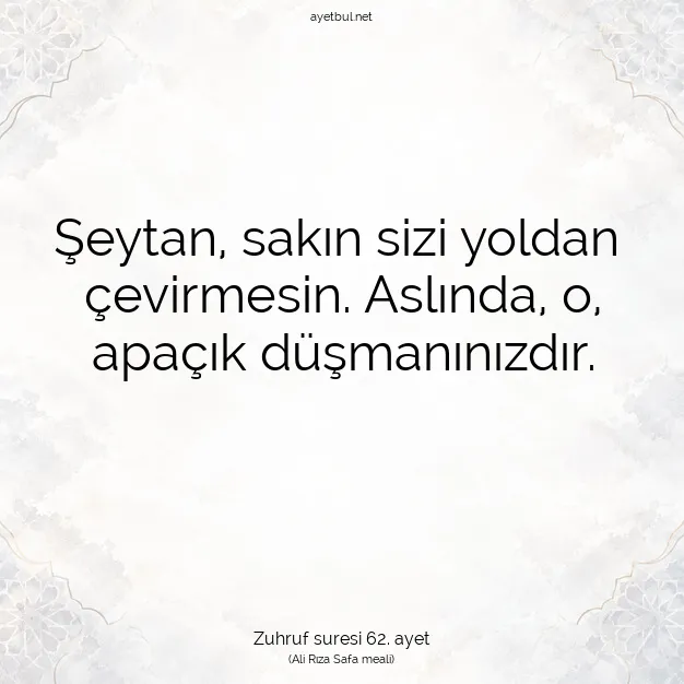 Ayetbul | Kuran Mealleri | Quran | Zuhruf suresi 62. ayet