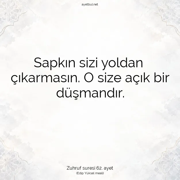 Ayetbul | Kuran Mealleri | Quran | Zuhruf suresi 62. ayet
