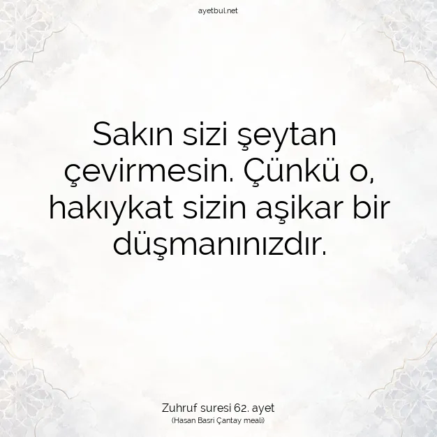 Ayetbul | Kuran Mealleri | Quran | Zuhruf suresi 62. ayet