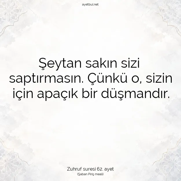 Ayetbul | Kuran Mealleri | Quran | Zuhruf suresi 62. ayet