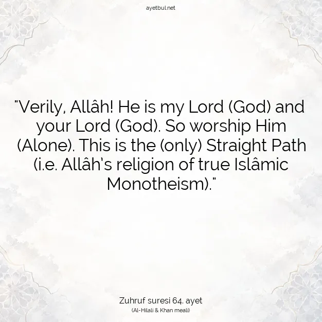Ayetbul | Kuran Mealleri | Quran | Zuhruf suresi 64. ayet