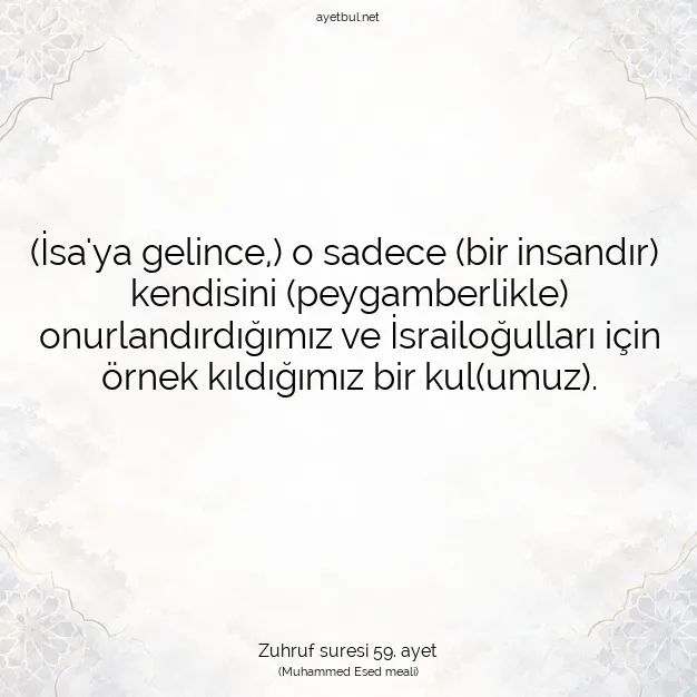 Ayetbul | Kuran Mealleri | Quran | Zuhruf suresi 59. ayet