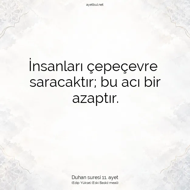 Ayetbul | Kuran Mealleri | Quran | Duhan suresi 11. ayet