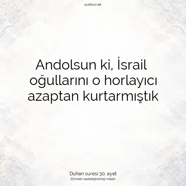 Ayetbul | Kuran Mealleri | Quran | Duhan suresi 30. ayet
