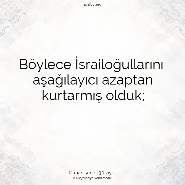 Ayetbul | Kuran Mealleri | Quran | Duhan suresi 30. ayet