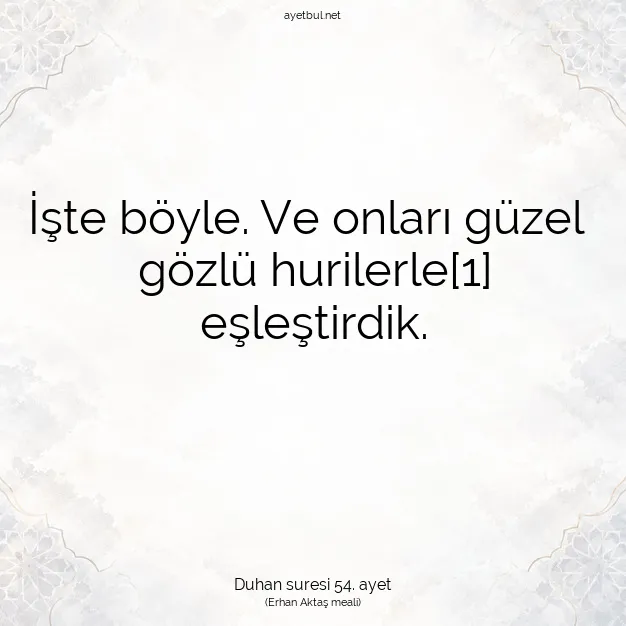 Ayetbul | Kuran Mealleri | Quran | Duhan suresi 54. ayet