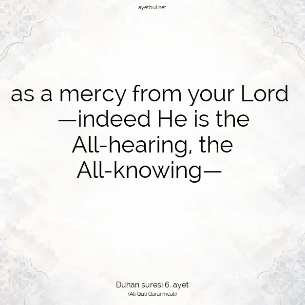 Ayetbul | Kuran Mealleri | Quran | Duhan suresi 6. ayet