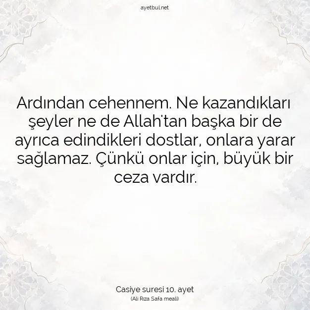 Ayetbul | Kuran Mealleri | Quran | Casiye suresi 10. ayet