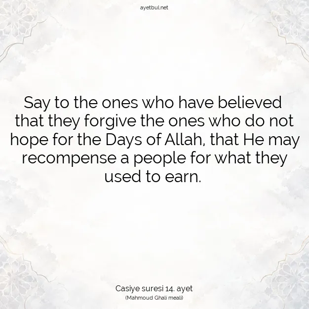 Ayetbul | Kuran Mealleri | Quran | Casiye suresi 14. ayet