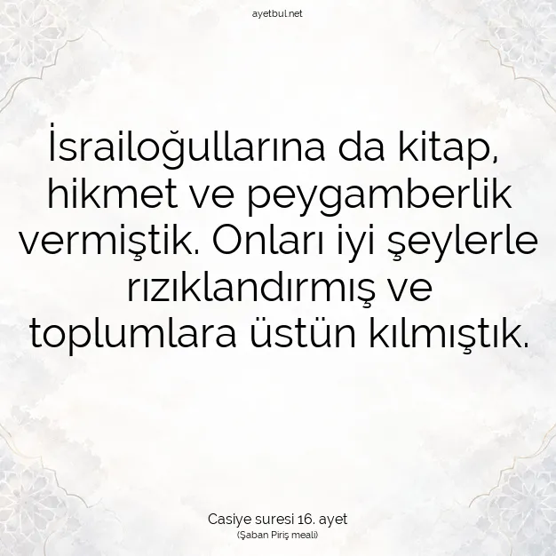 Ayetbul | Kuran Mealleri | Quran | Casiye suresi 16. ayet