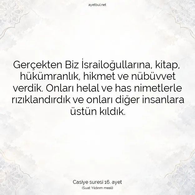 Ayetbul | Kuran Mealleri | Quran | Casiye suresi 16. ayet