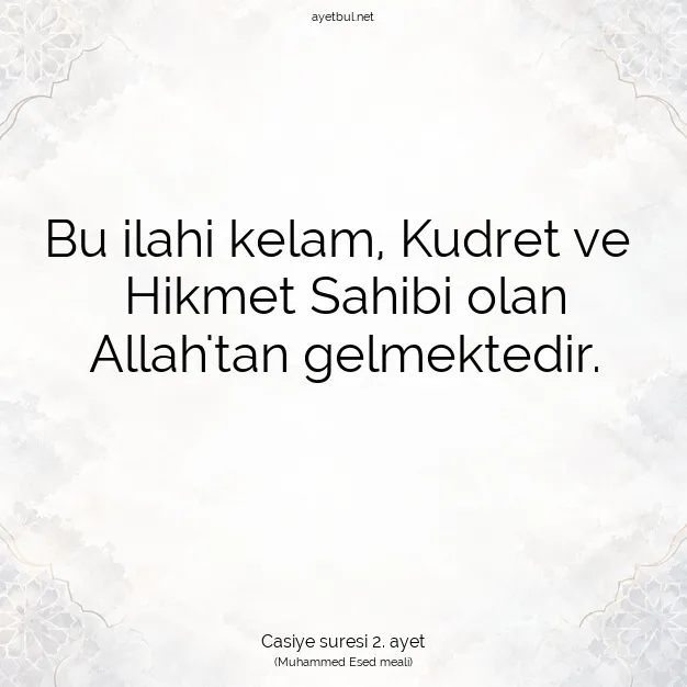 Ayetbul | Kuran Mealleri | Quran | Casiye suresi 2. ayet