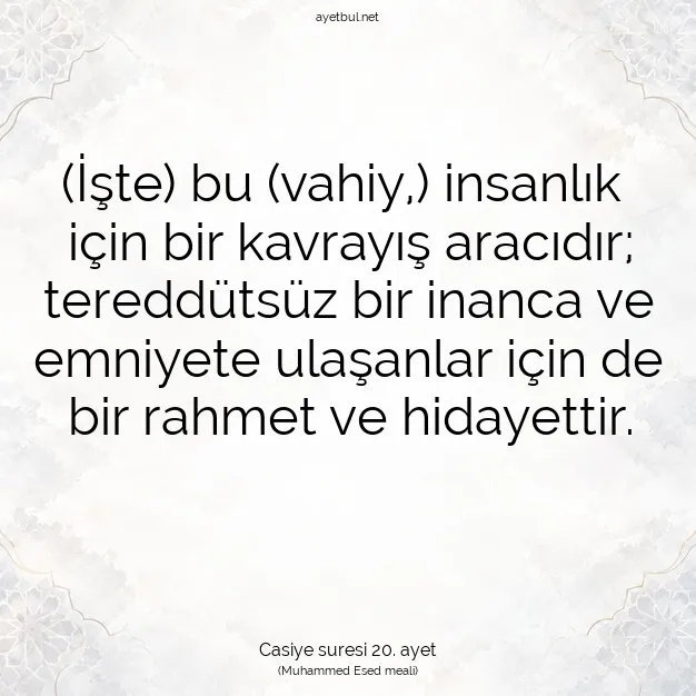 Ayetbul | Kuran Mealleri | Quran | Casiye suresi 20. ayet