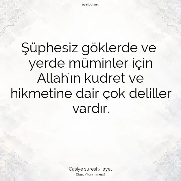 Ayetbul | Kuran Mealleri | Quran | Casiye suresi 3. ayet