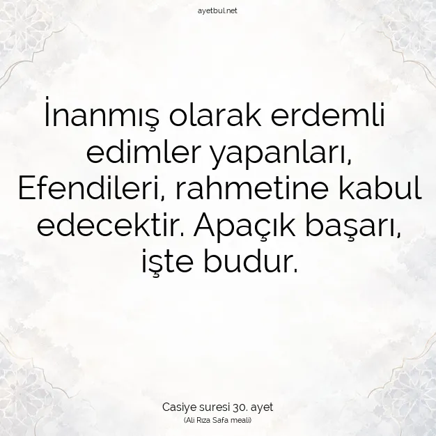 Ayetbul | Kuran Mealleri | Quran | Casiye suresi 30. ayet