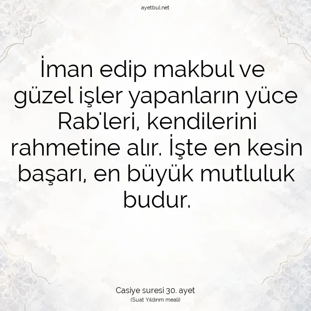 Ayetbul | Kuran Mealleri | Quran | Casiye suresi 30. ayet