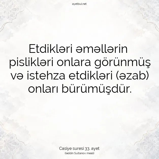 Ayetbul | Kuran Mealleri | Quran | Casiye suresi 33. ayet