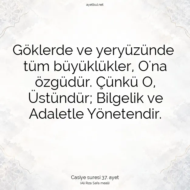 Ayetbul | Kuran Mealleri | Quran | Casiye suresi 37. ayet