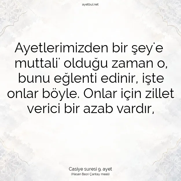 Ayetbul | Kuran Mealleri | Quran | Casiye suresi 9. ayet