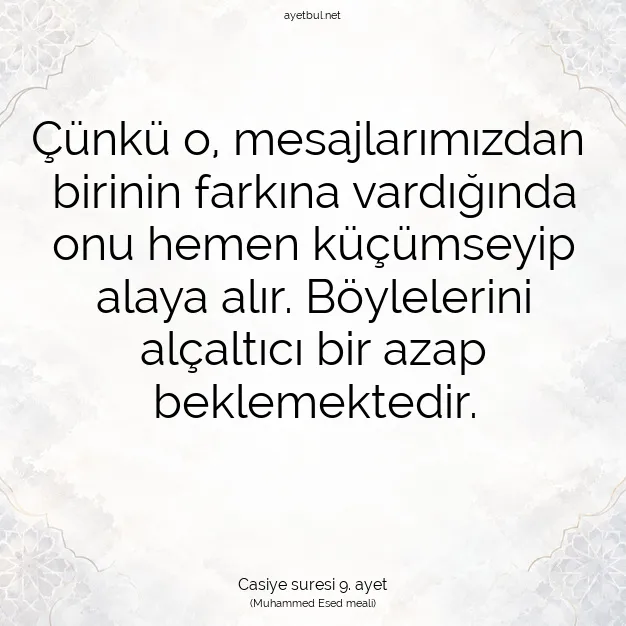 Ayetbul | Kuran Mealleri | Quran | Casiye suresi 9. ayet