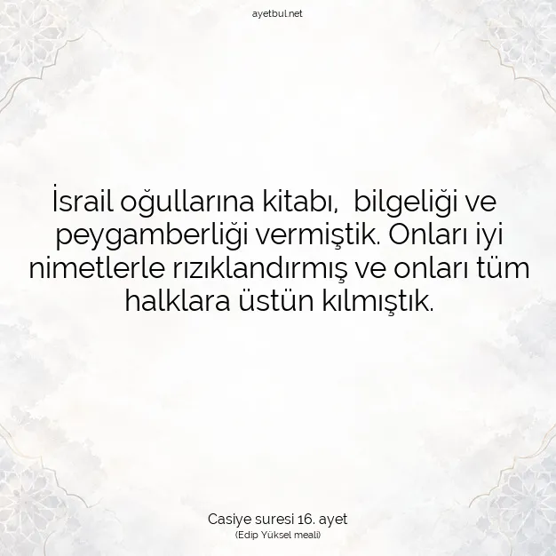 Ayetbul | Kuran Mealleri | Quran | Casiye suresi 16. ayet
