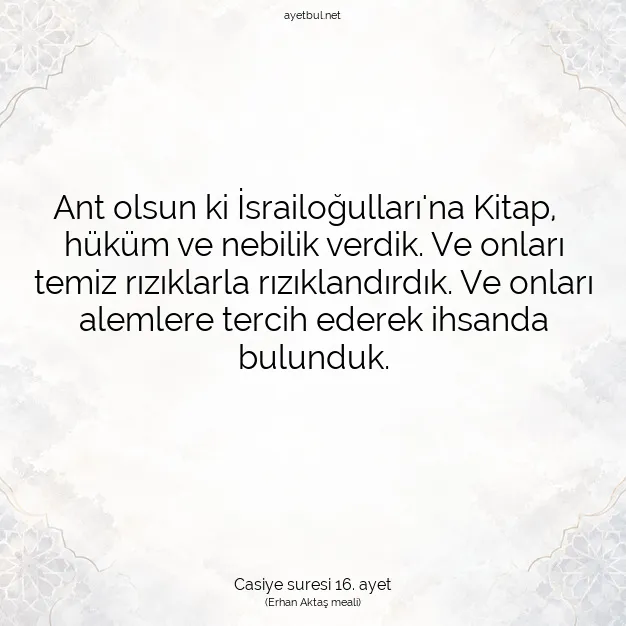 Ayetbul | Kuran Mealleri | Quran | Casiye suresi 16. ayet