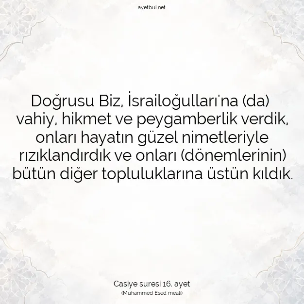 Ayetbul | Kuran Mealleri | Quran | Casiye suresi 16. ayet