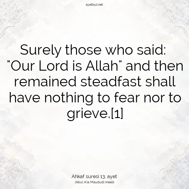 Ayetbul | Kuran Mealleri | Quran | Ahkaf suresi 13. ayet