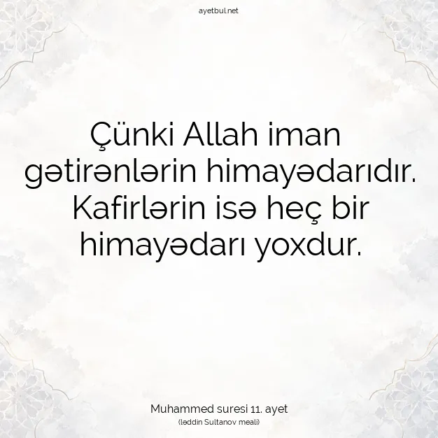 Ayetbul | Kuran Mealleri | Quran | Muhammed suresi 11. ayet