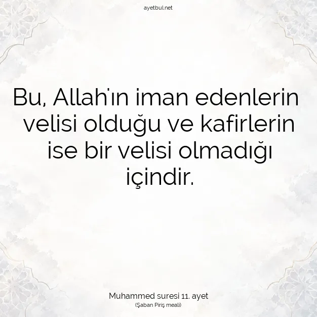 Ayetbul | Kuran Mealleri | Quran | Muhammed suresi 11. ayet