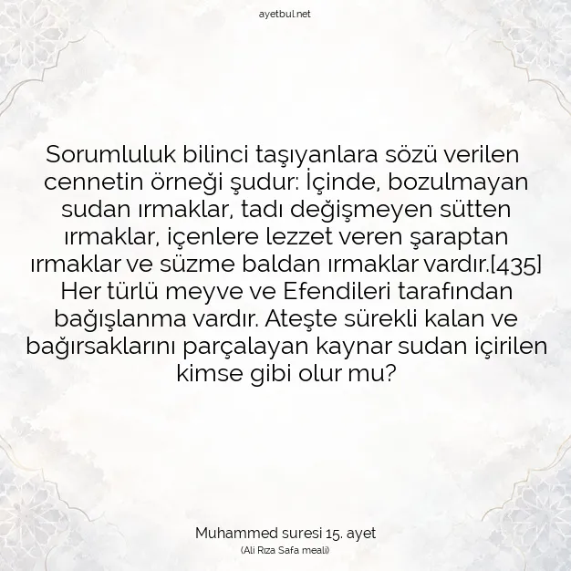 Ayetbul | Kuran Mealleri | Quran | Muhammed suresi 15. ayet
