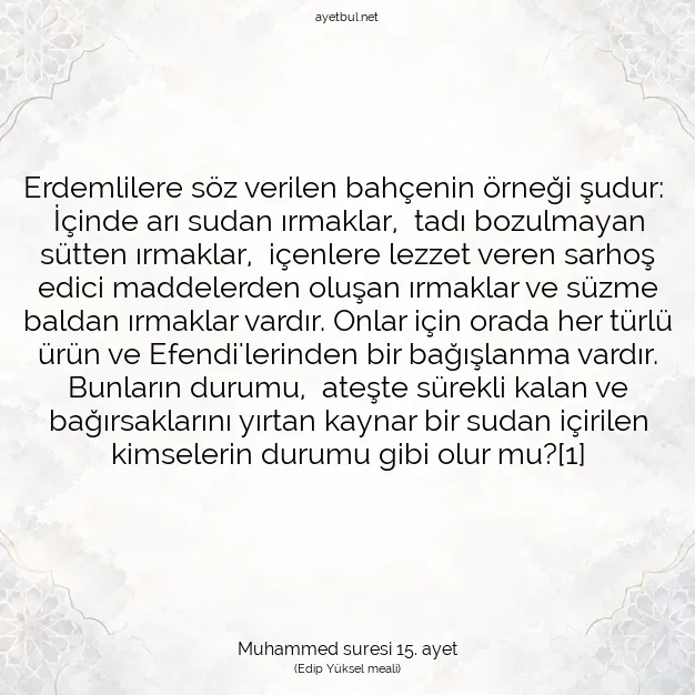 Ayetbul | Kuran Mealleri | Quran | Muhammed suresi 15. ayet