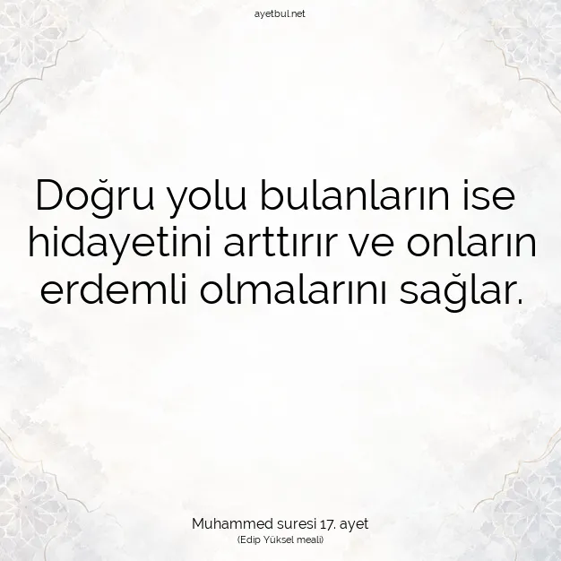 Ayetbul | Kuran Mealleri | Quran | Muhammed suresi 17. ayet