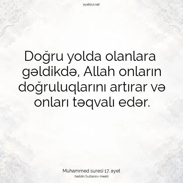 Ayetbul | Kuran Mealleri | Quran | Muhammed suresi 17. ayet