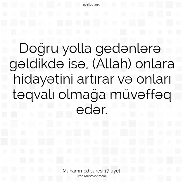 Ayetbul | Kuran Mealleri | Quran | Muhammed suresi 17. ayet